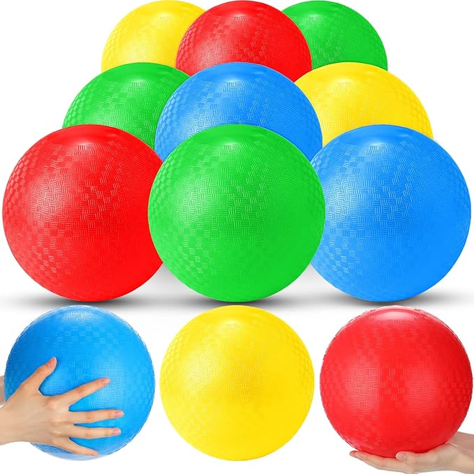 Jerify 12 Pcs Playground Balls Bulk 13 Inch Bouncy Dodgeball Inflatable Balls Playground Dodgeball Handball for Adults Indoor Outdoor Ball Activity Gym Picnic Camp Yoga Exercise