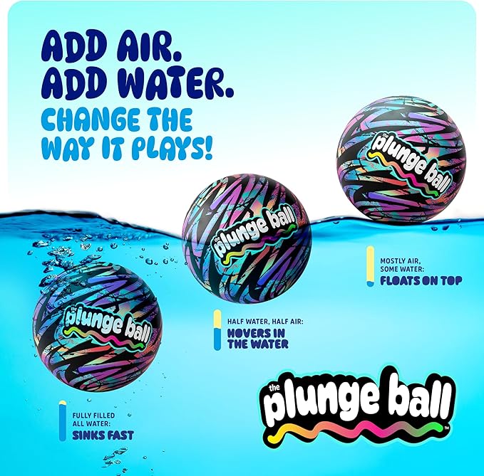 Plunge Ball - Pool Toys - Swimming Pool Games for Kids, Adults and Family - Water Balls - Water Toys for Kids Ages 8-12 - Teens, Boys Fun Stuff - Swim Balls Sports Accessories (9 Inch)