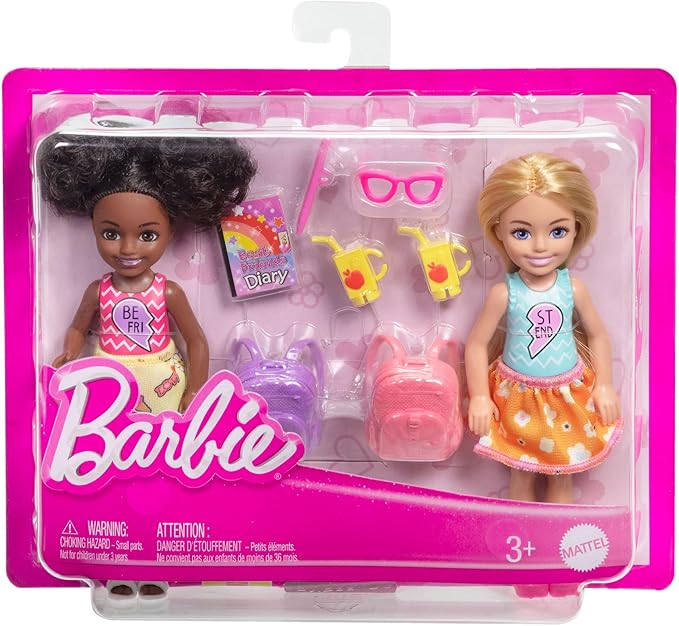 Barbie Chelsea Play Together Doll Pack, Set Of 2 Small Dolls & 7 Accessories Themed To Bffs