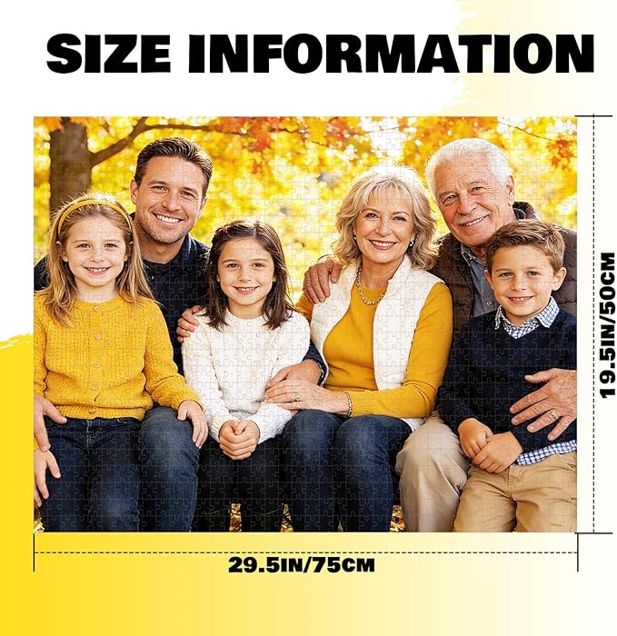 Custom Photo Puzzle 1000 Pieces，Personalized Jigsaw Puzzle Made from Your Own Picture, Ideal Gift for Valentine's Day, Wedding, Pet, Birthday, Familys