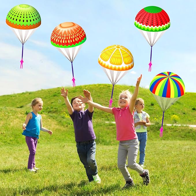 6 Pcs Parachute Toys for Kids 3 4 5 6 7 8-12 Years Hand Throwing Outdoor Toys with Small Figures for Boys Girls Birthday Easter Gifts Party Favors Classroom Prizes Goodie Bags Stuffers