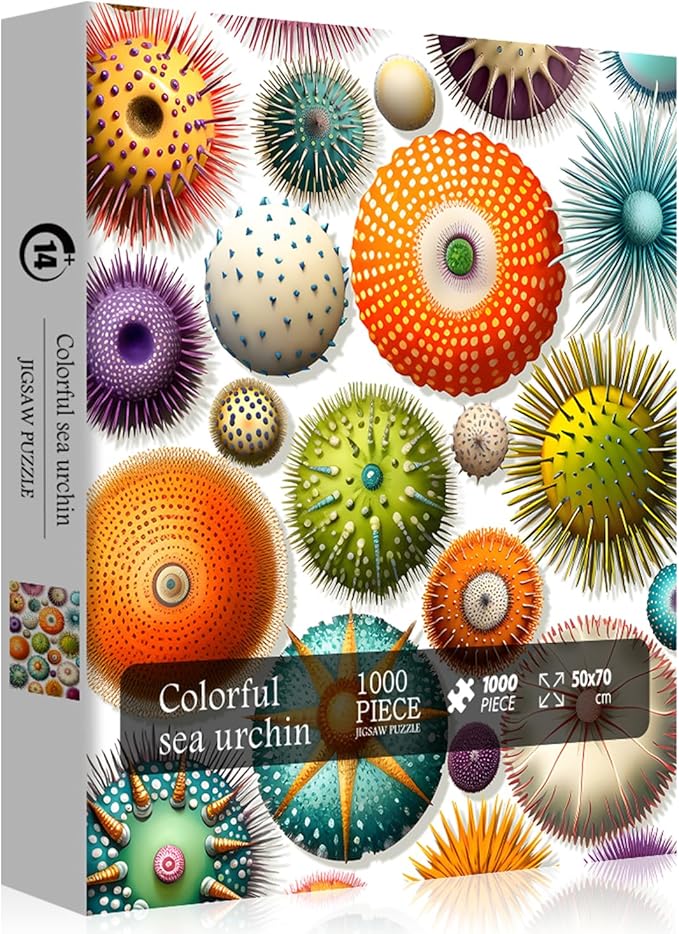 PICKFORU Colorful Sea Urchin Puzzles for Adults 1000 Pieces, Ocean Beach Puzzle, Challenging Puzzles for Adults, Nature Hard Jigsaw Puzzles