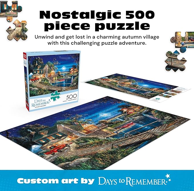 Buffalo Games - Days to Remember - Autumn Memories - 500 Piece Jigsaw Puzzle For Adults - Challenging Puzzle Perfect for Game Nights - 500 Piece Finished Size Is 21.25 x 15.00