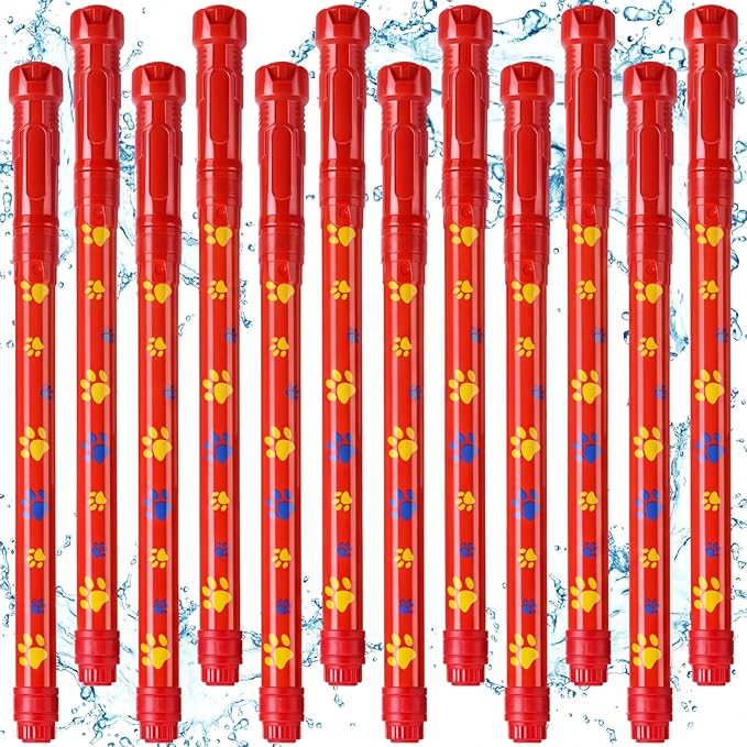 12 Pack Dog Puppy Paw Water Gun Birthday Party Favors Summer Activity 15.75 in Water Gun Blasters Toys for Kids Outdoor Swimming Pool Backyard Beach Games