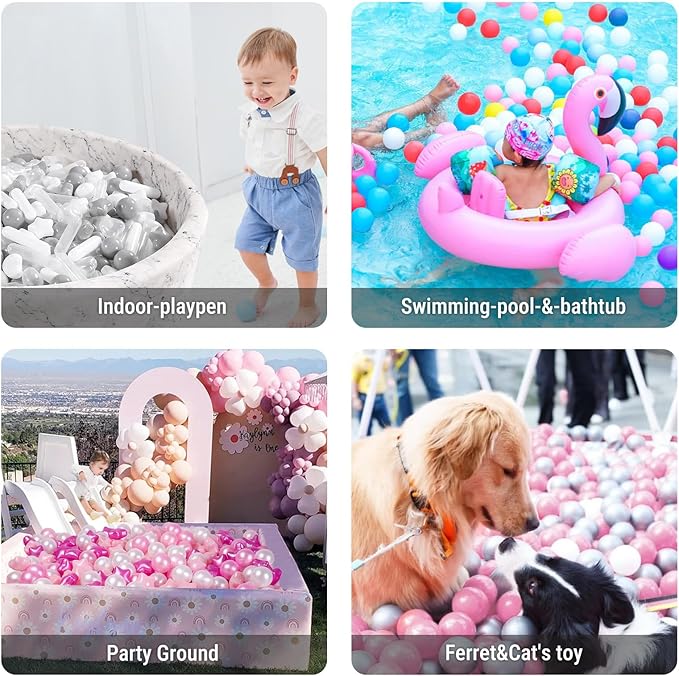 STARBOLO Ball Pit Balls for Baby and Toddler, 200pcs Phthalate Free BPA Free Crush Proof Plastic - Multicolored Pit Balls Play Toys for Kids Ball Pit, Pool,Play Tent,Party