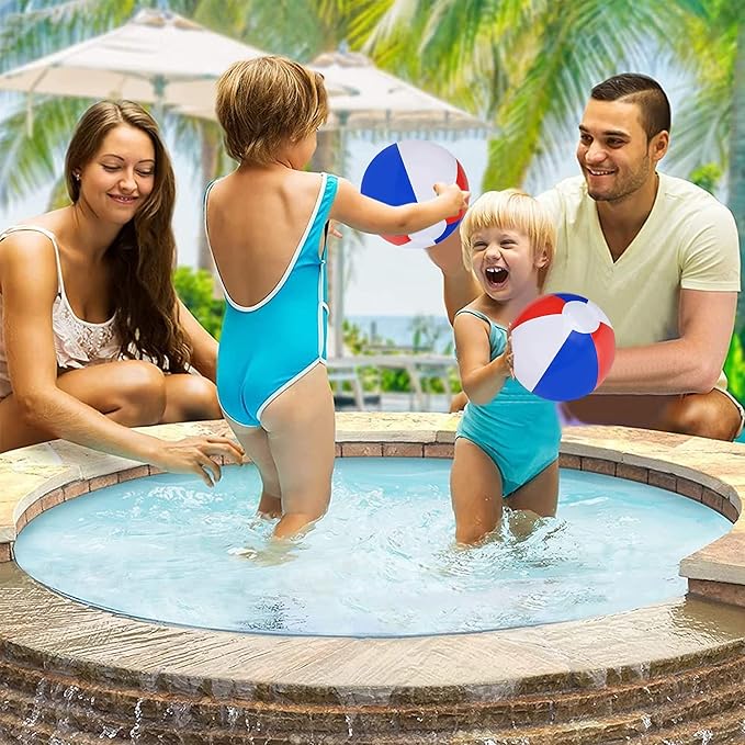ArtCreativity 8" Patriotic Beach Balls for Kids (Pack of 12) Inflatable Summer Toys for Boys and Girls, Decorations for Hawaiian, July 4th Pool Party Favors