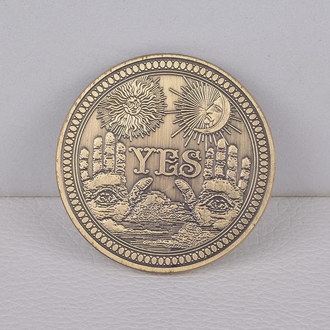 Yes No Challenge Coin Decision Maker Divination Coin(Bronze)