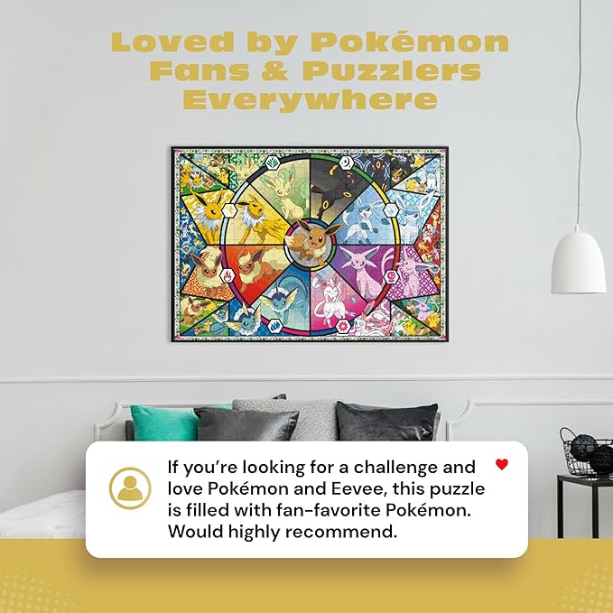 Buffalo Games - Pokémon - Eevee Evolutions Series 1 - 500 Piece Jigsaw Puzzle for Adults - Challenging Puzzle Perfect for Game Nights - Finished Size 21.25 x 15.00