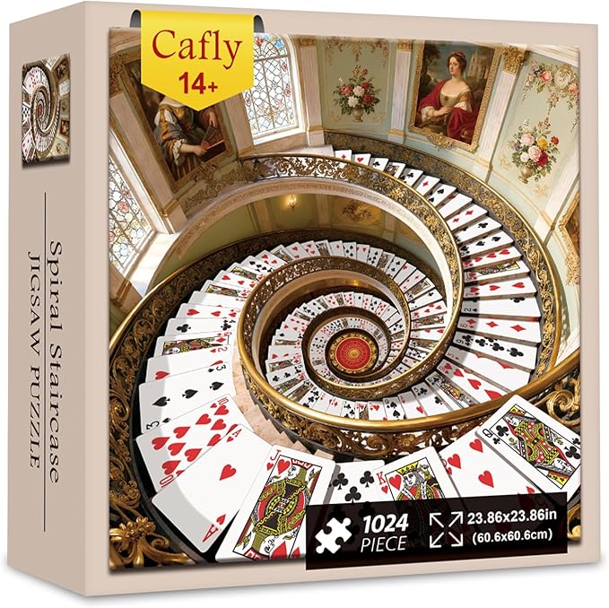 Jigsaw Puzzles for Adults 1024 Pieces - Challenging Fun Puzzles Stunning Art Wall Decor, Gift for Adult Puzzle Lovers, Family Game, Spiral Staircase Z0812
