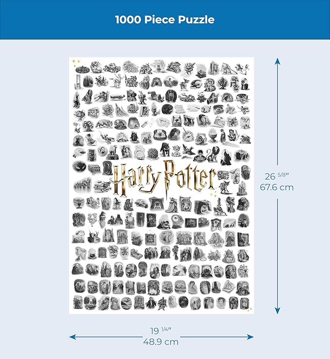 New York Puzzle Company - Harry Potter Chapter Art - 1000 Piece Jigsaw Puzzle for Adults by Mary GrandPré