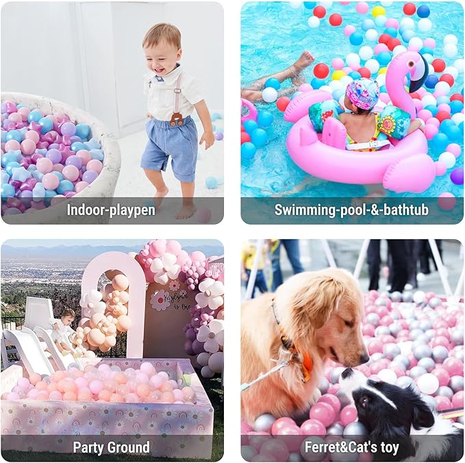 Star Ball Pit Balls for Toddlers - Phthalate Free BPA Free Non-Toxic Crush Proof Play Plastic Balls for Ball Pit Indoor Outdoor,Soft Plastic Pool Balls for Kids Birthday Party.