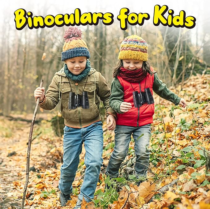 ESSENSON Binoculars for Kids Toys Gifts for Age 3-12 Years Old Boys Girls Kids Telescope Outdoor Toys for Sports and Outside Play Hiking, Bird Watching, Travel, Camping, Birthday Presents (Black)