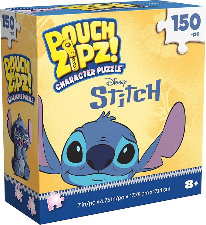 Spin Master Games, Stitch Micro Puzzle in Vinyl Pouch, 150 Pieces, Kids Puzzle Disney Collectible Case, Kids Toys for Girls & Boys, for Ages 8 & Up