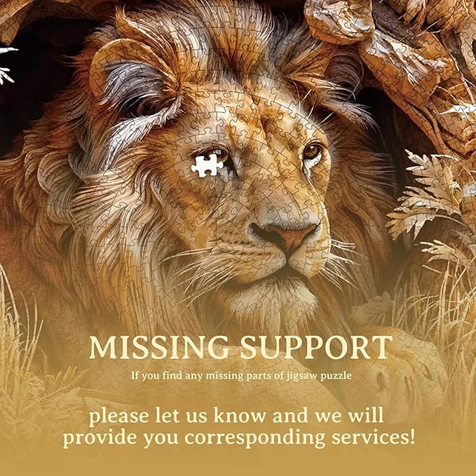 1000 Piece Puzzle for Adult, Lion Jigsaw Puzzle 1000 Pieces, Impossible Challenging Fun Puzzle for Adult, Round 26.6 x 26.6 Inch Unique Difficulty Puzzle for Birthday Gift