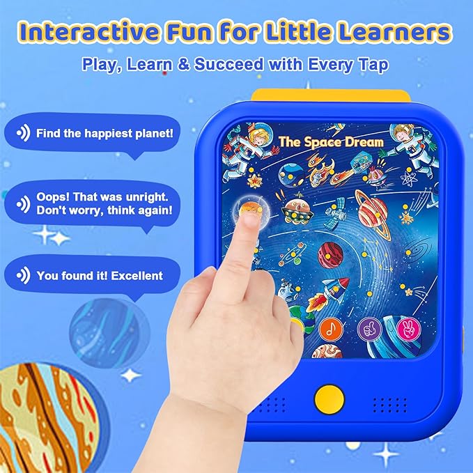 Kids Learning Tablet Bilingual, Montessori Educational Learning Toys for Toddlers 3-5 Year Olds, with 2000+ Words and Games, Autism Sensory Speech Therapy Toys, 3 4 5 6 Year Old Boy Girl Birthday Gift