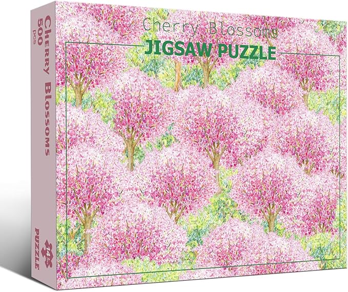 Puzzles for Adults 500 Pieces, Jigsaw Puzzle for Adults, Fun Challenging Family Puzzle, Hanging Cherry Blossom Puzzles, Interlock Perfectly No Dust, Gifts for Easter Parents Father's Day