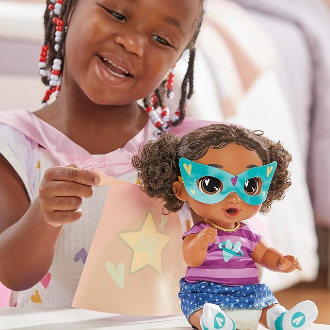 Baby Alive Super BFF Tilly Tinker Black Hair Dress Up Baby Doll Playset, 11 Inches, Toys for 3 Year Old Girls & Boys & Up (Amazon Exclusive)