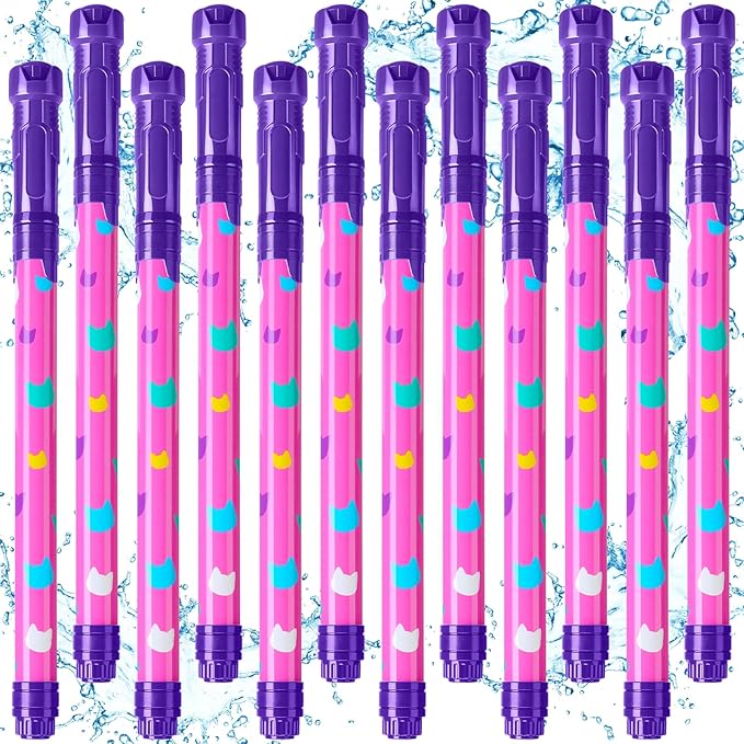12 Pcs Cat Party Favors, 15'' Water Guns Bulk for Kids Water Squirt Blasters Guns, Summer Activity Swimming Pool Backyard Beach Outdoor Toys for Kids Adults, 39 ft Range Shooter