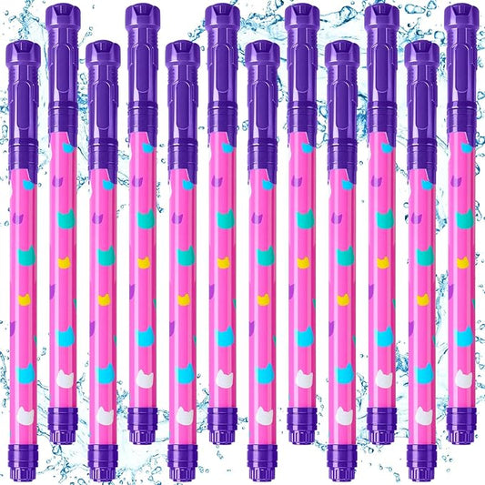 12 Pcs Cat Party Favors, 15'' Water Guns Bulk for Kids Water Squirt Blasters Guns, Summer Activity Swimming Pool Backyard Beach Outdoor Toys for Kids Adults, 39 ft Range Shooter