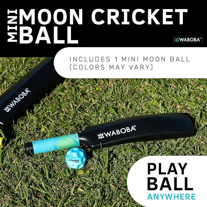 Waboba Mini Cracket Set - Mini Cracket Bat with Mini Moon Ball for Water Baseball