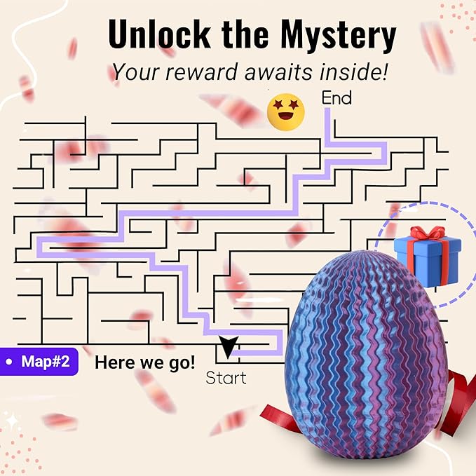 Maze Egg Money Puzzle Gift Box: Available in 4 Unique Internal Designs - Secret Cash Holder & Surprise Gift Container for Easter, Birthday, Wedding - Fun Brain Teaser Toy for Kids & Adults