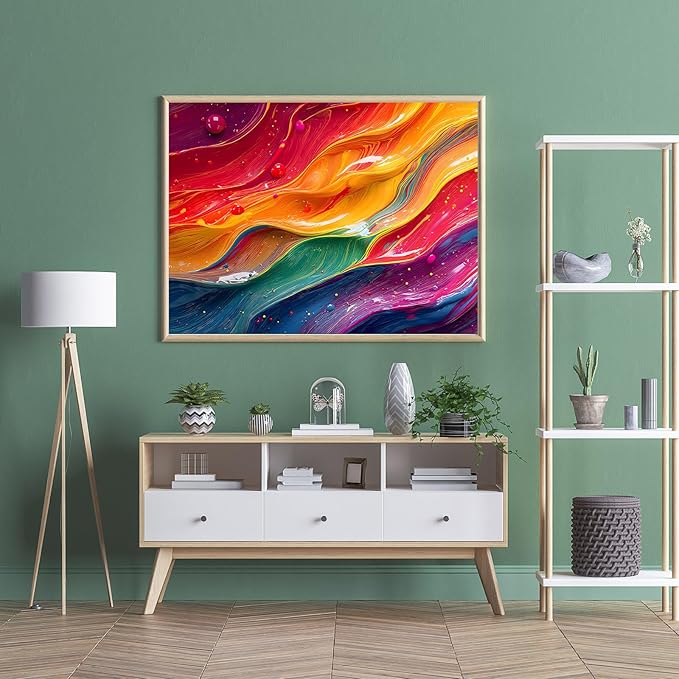 Puzzles for Adults 500 Pieces, Colorful Wall Art Jigsaw Puzzles -ChromaFlow Whispers, Impossible Puzzle for Rainbow Wall Decor