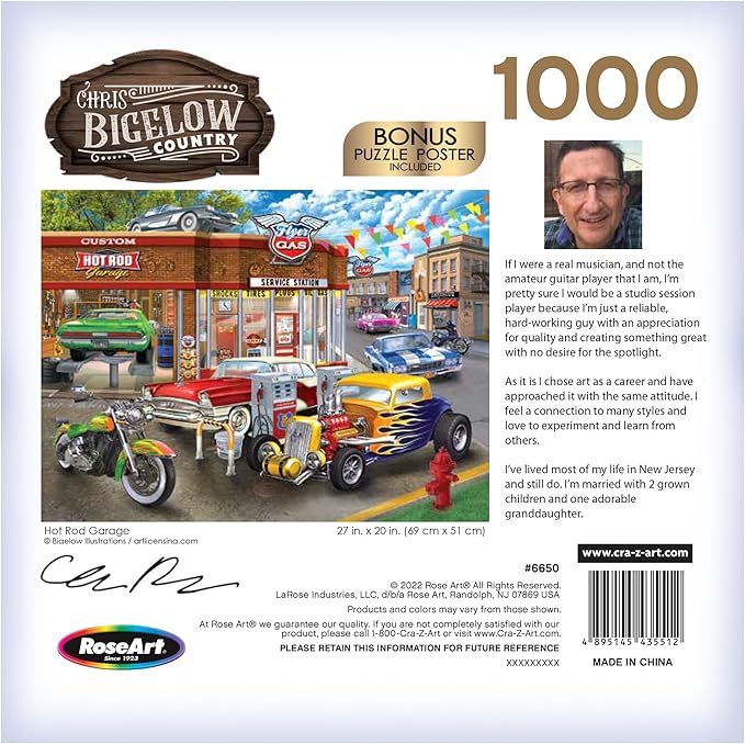 RoseArt - Chris Bigelow - Hot Rod Garage - 1000 Piece Jigsaw Puzzle for Adults