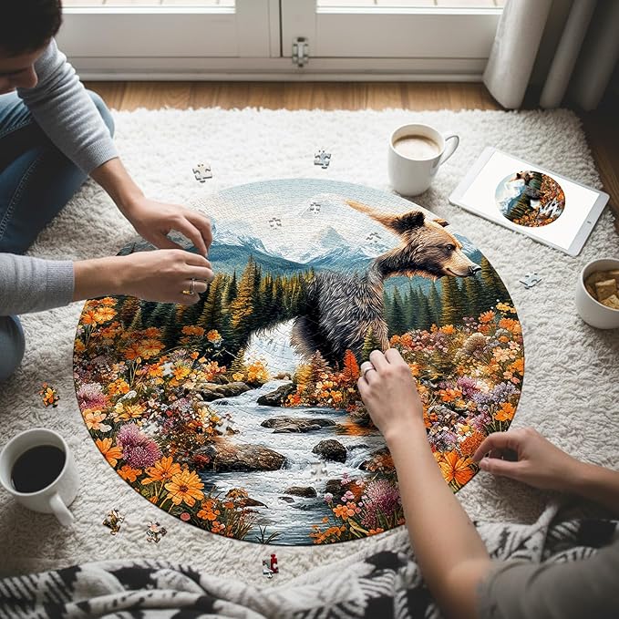 1000 Piece Puzzle for Adults - Bear and Nature Jigsaw Puzzles - Brain Teaser Adult Puzzles - Christmas Birthday Gifts for Women/Men