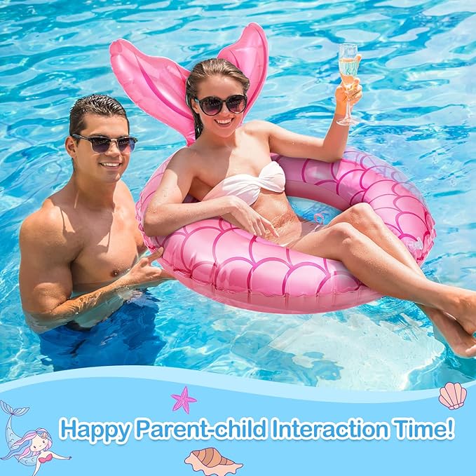 MoKo Inflatable Swimming Ring, Cute Pool Float Tube Decorations Swim Tubes Outdoor Pool Beach Water Floats Party Supplies Floaties