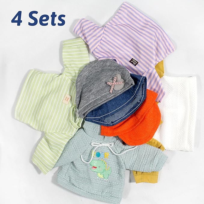 fromeasy Baby Dolls Clothes Boy for 12-16 Inch Dolls, 4 Sets 15 Inch Doll Outfit Accessories