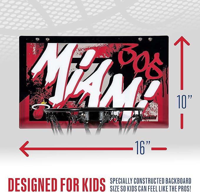 Franklin Sports NBA Team Over the Door Basketball Hoops - Kids Indoor Mini Basketball Hoop + Ball Set - NBA Fan Mini Hoops