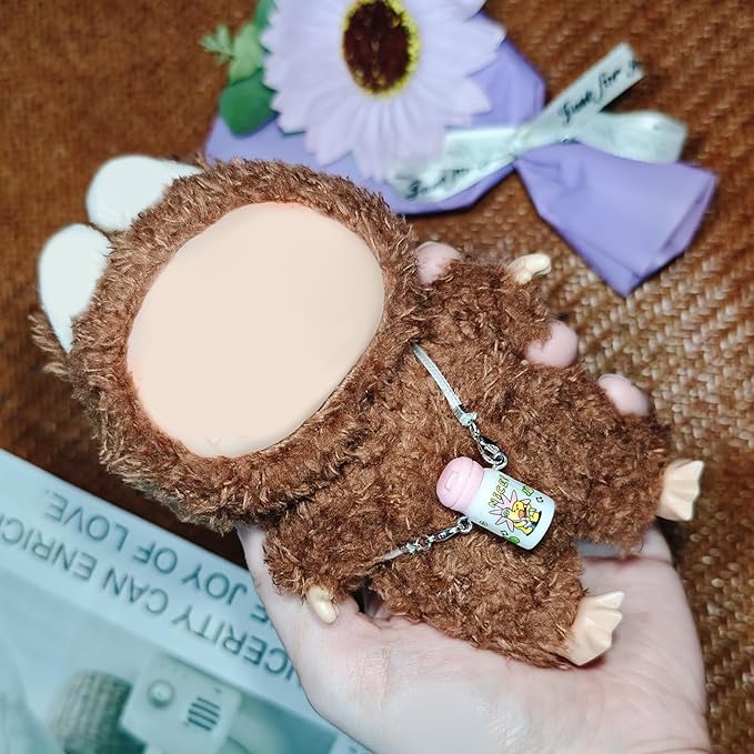 3pcs Doll Accessories Set Included White Knitted Bag, Purple Camera Charm & White Water Charm Dress Up Accessories for 17cm Doll, Mini Costume Supplies