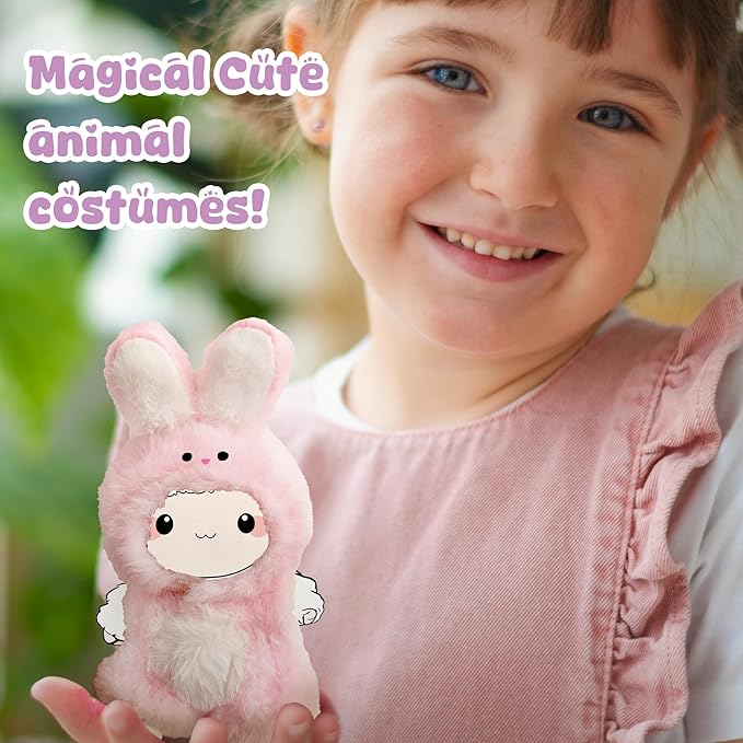 Handmade 17cm Doll Clothes - Cute Styles 15cm/17cm Dolls Outfits, Burgundy Bow - Burgundy Dress - Brown Shoes for Dress Up Gift (Little Pink Rabbit)