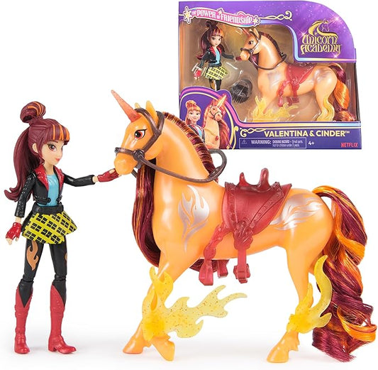 Unicorn Academy, Valentina & Cinder Power of Friendship Set, Translucent Saddle & 2 Power Accessories, Dolls & Unicorn Toys for Girls Ages 4 and up