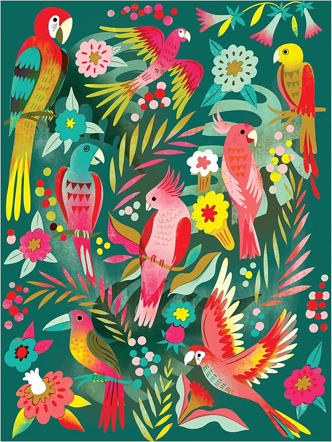 RoseArt - Birds, Butterflies & Blooms 500 Piece Double-Sided Jigsaw Puzzle – Matte & Glossy Sides– Nature Puzzle for Adults – 2-in-1 Puzzle with Poster