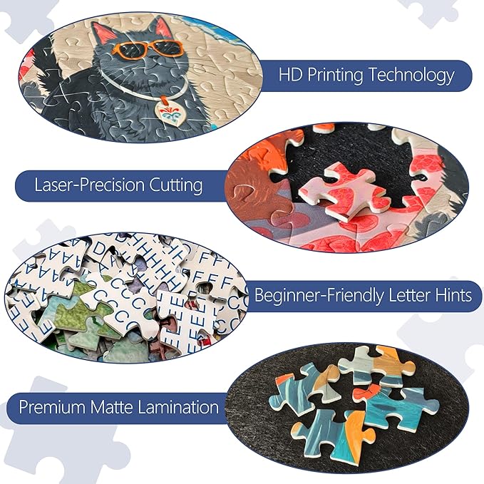 1000 Pieces Puzzle for Adults, Challenging Funny Paws Poolside Party Jigsaw Puzzles, Premium Matte Finish, 27.56 x 19.68 Inches, Perfect for Game Nights