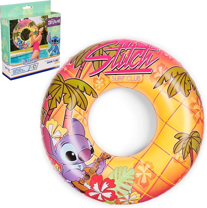 Swimways Stitch Swim Tube Pool Float, Inflatable Pool Floats & Kids Pool Toys, Swimming Pool Accessories & Beach Essentials for Teens Aged 14 & Up
