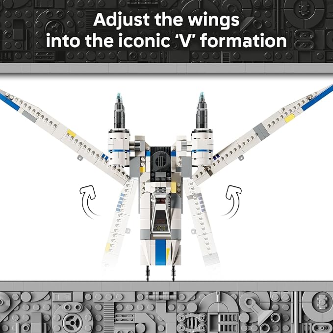LEGO Star Wars Rebel U-Wing Starfighter Building Set - Includes Cassian Andor, Dedra Meero and K-2SO - Model Action Toy - Birthday Gift Idea for Boys, Girls, Kids, Ages 8+ - 75399