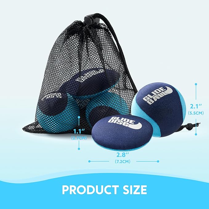 SYNCFUN 4 Pcs Skip Water Balls,Splash Water Bouncing Balls with Mesh Bag, Beach Toys for Kids, Pool Toys for Friends and Family, Fly Swimming Game Adults, Boys,Teens, Great for All Ages