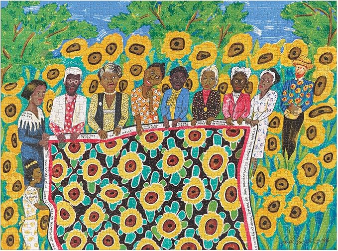 Galison Faith Ringgold The Sunflower Quilting Bee at Arles Puzzle, 1000 Pieces, 27” x 20” – Difficult Jigsaw Puzzle with Stunning & Colorful Artwork – Thick, Sturdy Pieces, Challenging Family Activity