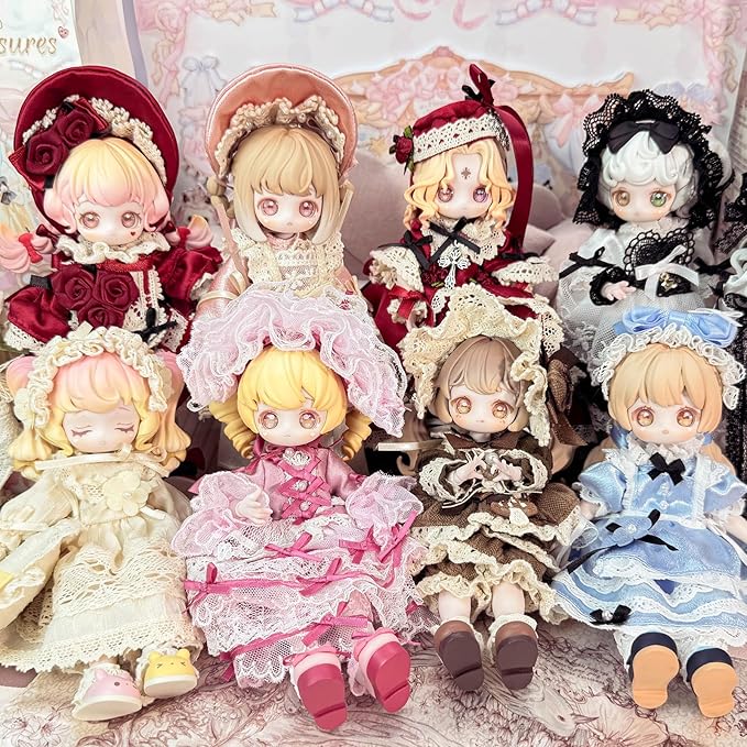 CALEMBOU BJD Blind Box, Vintage Treasures Series 15cm Ball Jointed Doll, Cute Dress Up Doll with Joints, Collection Action Figure Toys, Gift for Girls Boys (Pack of 2)
