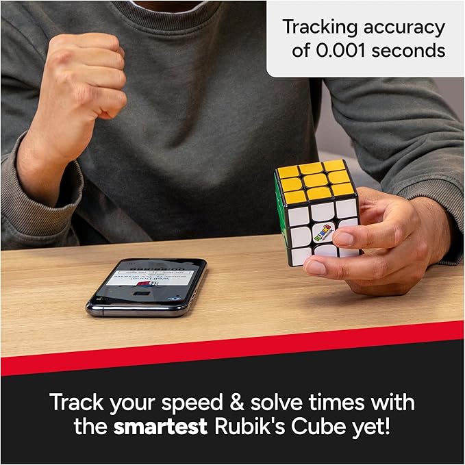 Rubik's Cube, The Official Rubik’s ConnectedX, Bluetooth-Enabled 3x3 Speed Cube with Guided Learning App for Beginners, Brain Teaser Fidget Toy & Puzzle, Easter Basket Stuffer, for Ages 8 & Up
