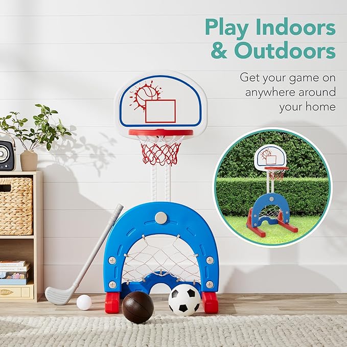Best Choice Products 3-in-1 Toddler Basketball Hoop Sports Activity Center