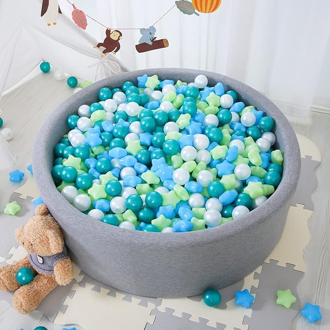 STARBOLO Star Ball Pit Balls for Toddlers -200pcs Plastic Ball Phthalate Free BPA Free Non-Toxic Crush Proof Play Balls Pool Play Tent Playhouse Playpen Party Decoration.