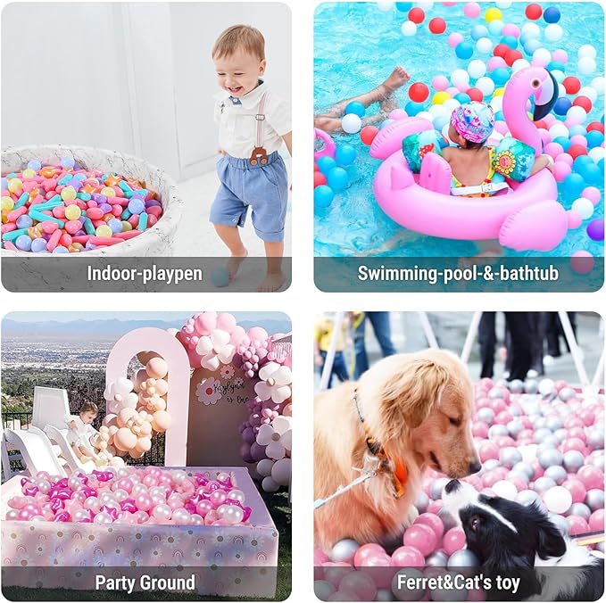STARBOLO Ball Pit Balls for Toddlers - Macaron Gold 500 Count Ball Pit Balls Crush Proof Plastic Toy Balls for Toddlers Ball Pits, Ball Pit Play Tent, Baby Pool Water Toys,500pcs
