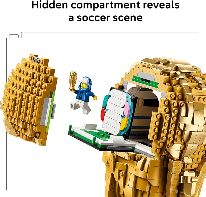LEGO Editions FIFA World Cup Official Trophy Building Set - Kit for Display in Bedroom, Home Office, Book Shelf - Soccer Fans Collectible - with World Cup 2026 Minifigure - Gift for Fans - 43020