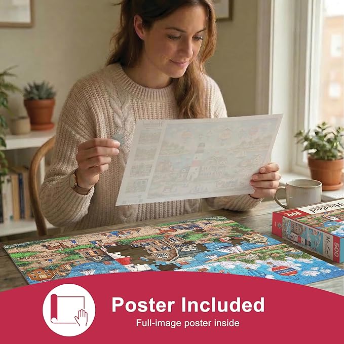 Masterpieces 550 Piece Jigsaw Puzzle for Adults and Family - Ballons Over The Bay - 18"x24"
