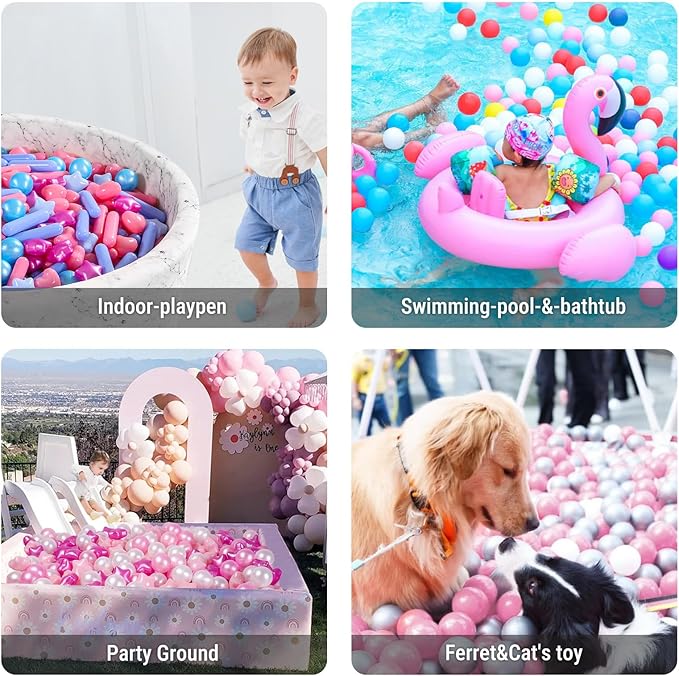 STARBOLO Ball Pit Balls for Toddlers - 500 Count Ball Pit Balls Crush Proof Plastic Toy Balls for Toddlers Ball Pits, Ball Pit Play Tent, Baby Pool Water Toys,500pcs(Mermaid)