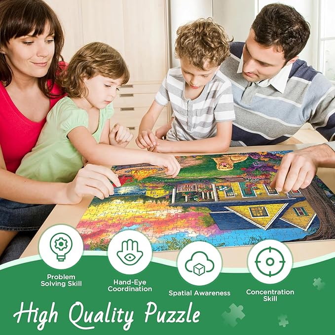 500 Piece Puzzle for Adults Puzzle, Cute Dog Jigsaw Puzzle 500 Pieces, Garden House and Flowers Puzzles 500 Pieces for Adults Seniors, Fun Challenging Family Games Holiday Party Gifts 20.5×15 in