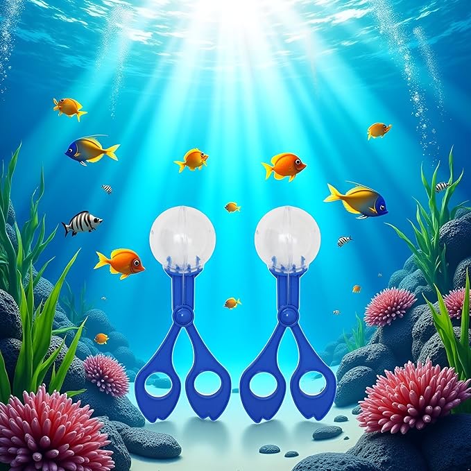 Jowxsx 2Pcs Blue Fine Motor Skill Tool, Hand-Eye Coordination Plastic Scissor Clamp Small Butterfly Clip, Scoopers for Teen Nature Exploration Observation for Sports and Outdoor Play